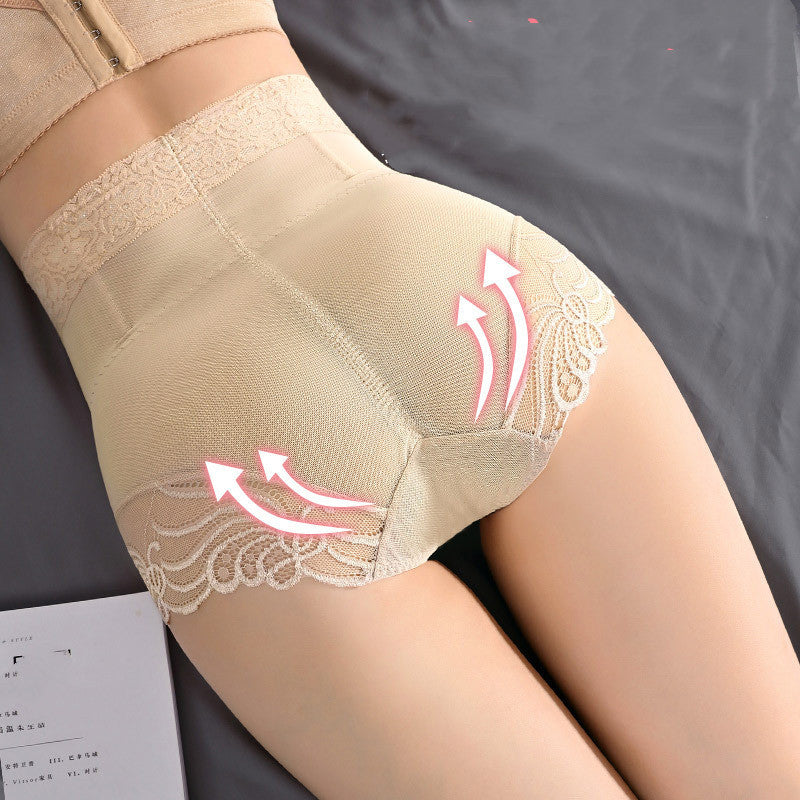 Women's High Waist Slimming Underwear with Flower Lace
