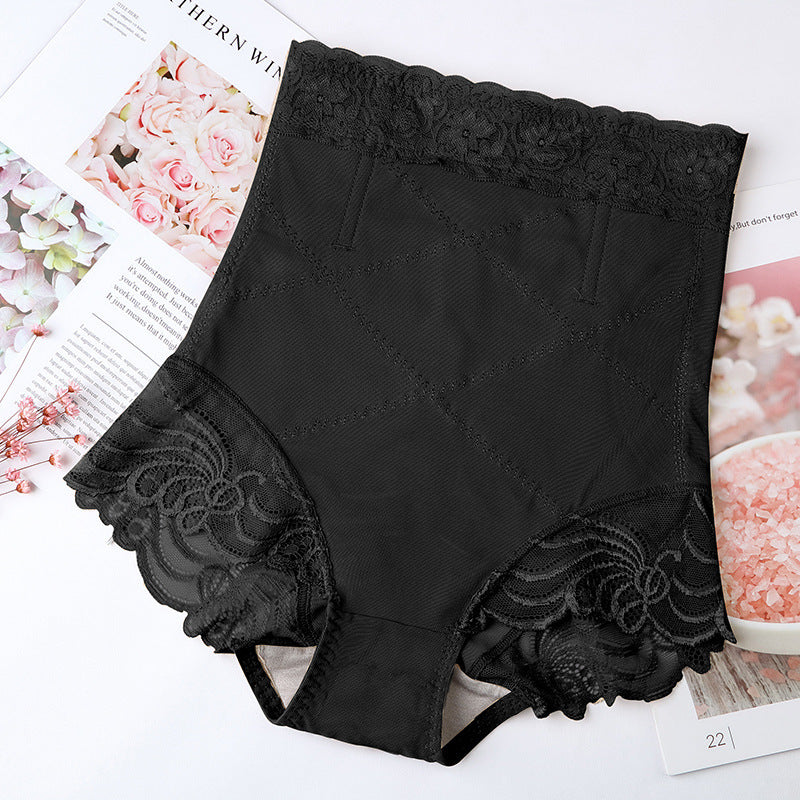 Women's High Waist Slimming Underwear with Flower Lace