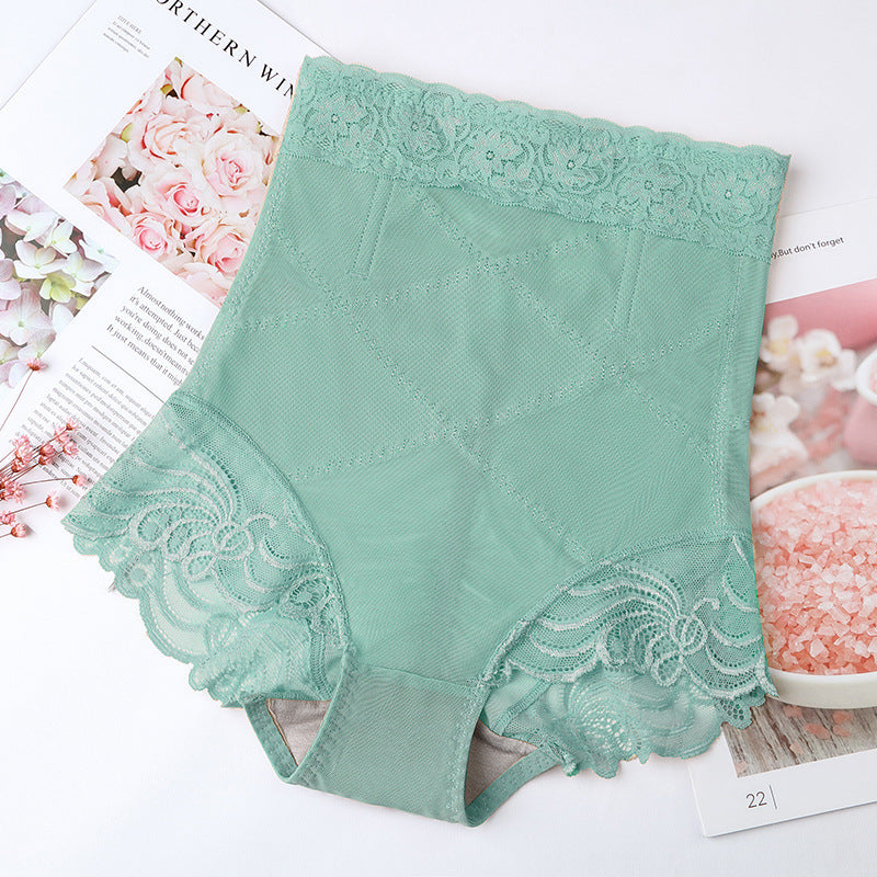 Women's High Waist Slimming Underwear with Flower Lace